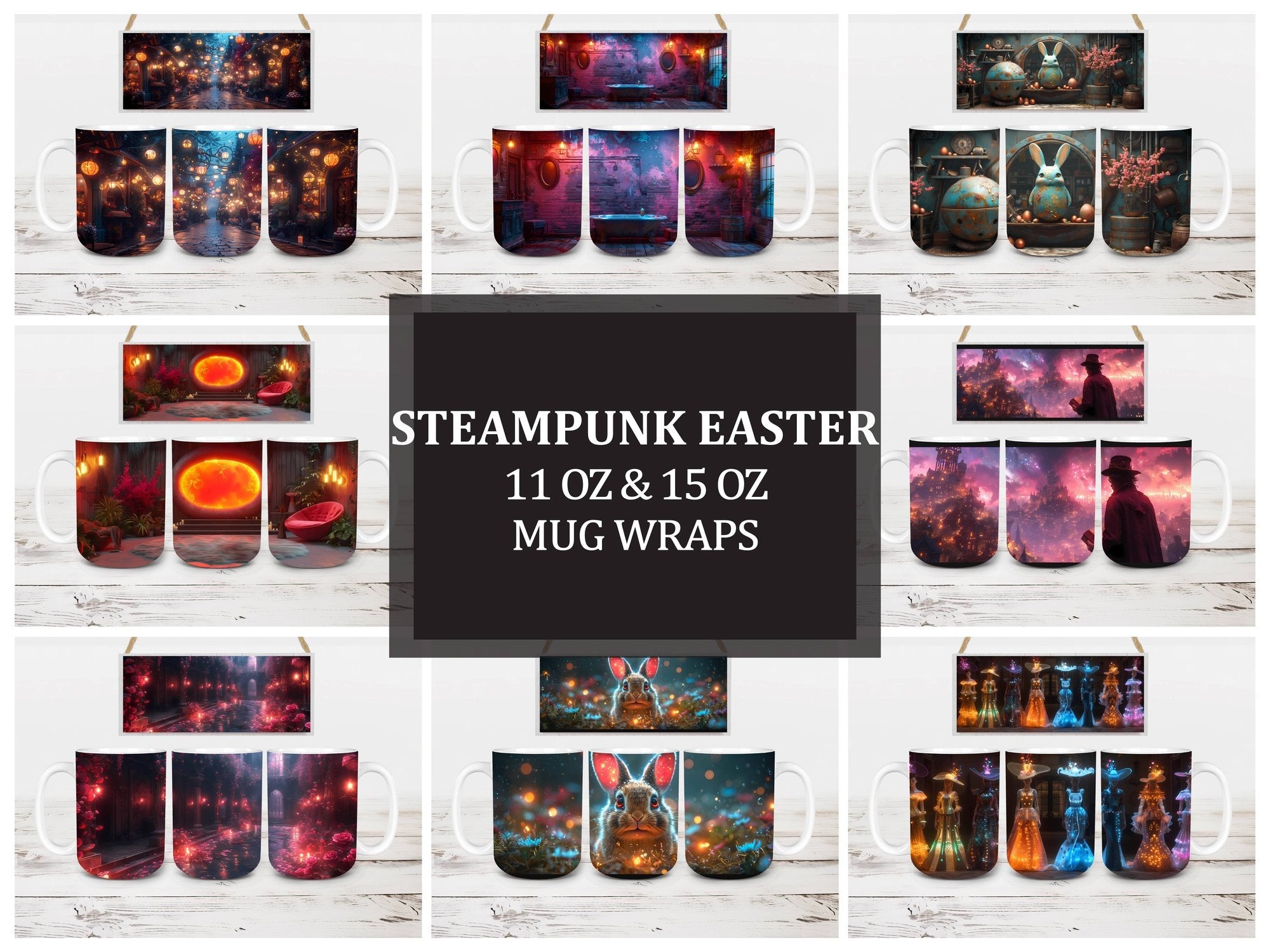 Steampunk Easter 5 Mug Wrap - CraftNest