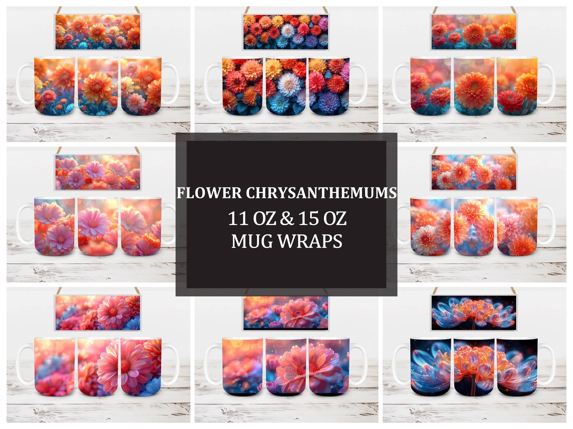 Flower Chrysanthemums 5 Mug Wrap - CraftNest