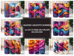 Graphic Graffiti Summer 3 Tumbler Wrap - CraftNest - Digital Crafting and Art