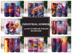 Industrial Summer 4 Tumbler Wrap - CraftNest - Digital Crafting and Art
