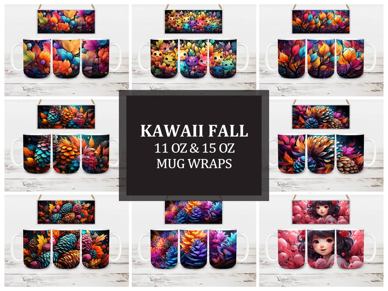 Kawaii Fall 1 Mug Wrap - CraftNest