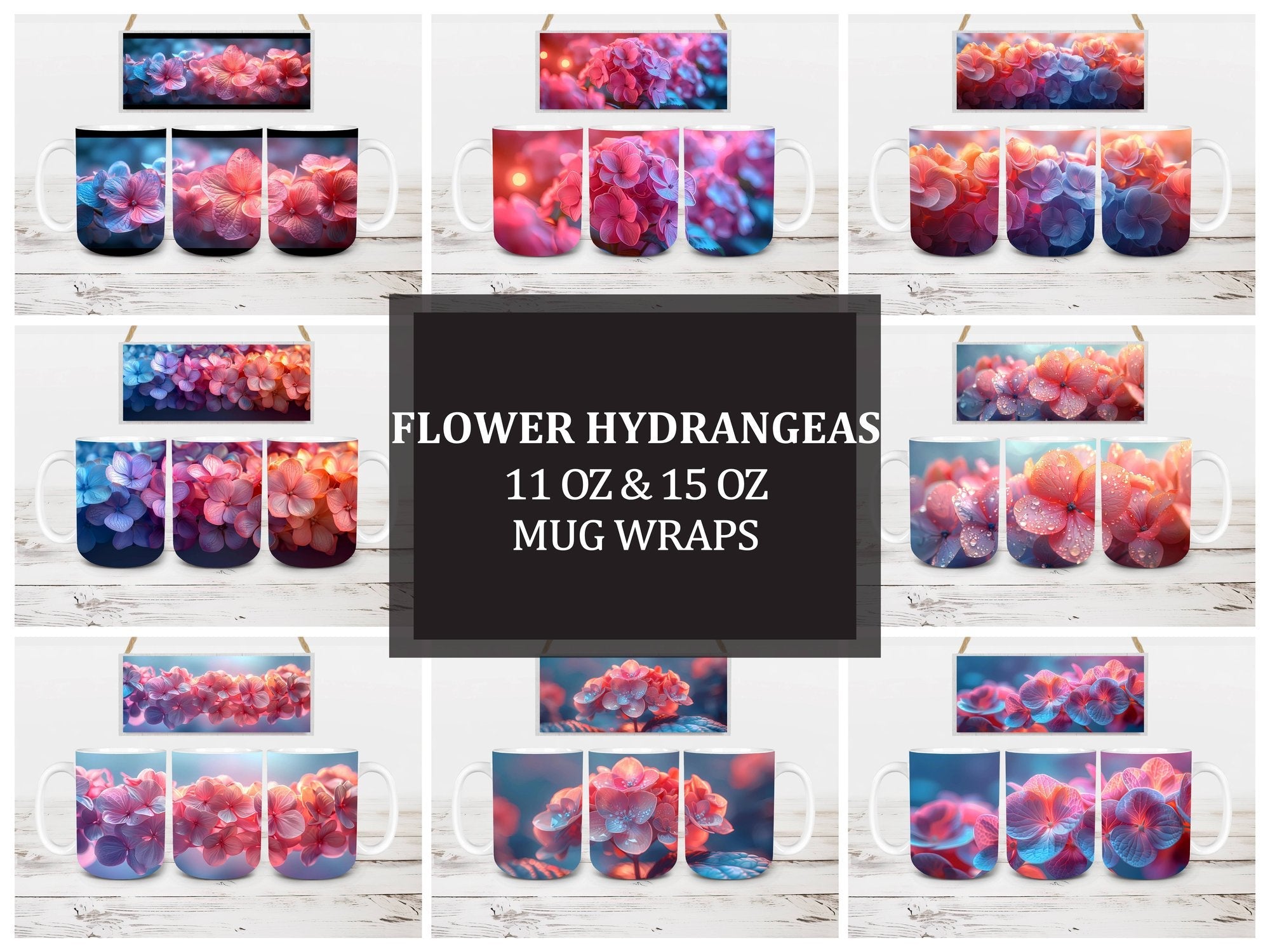 Flower Hydrangeas 2 Mug Wrap - CraftNest