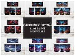 Cyberpunk Christmas Mug Wrap - CraftNest