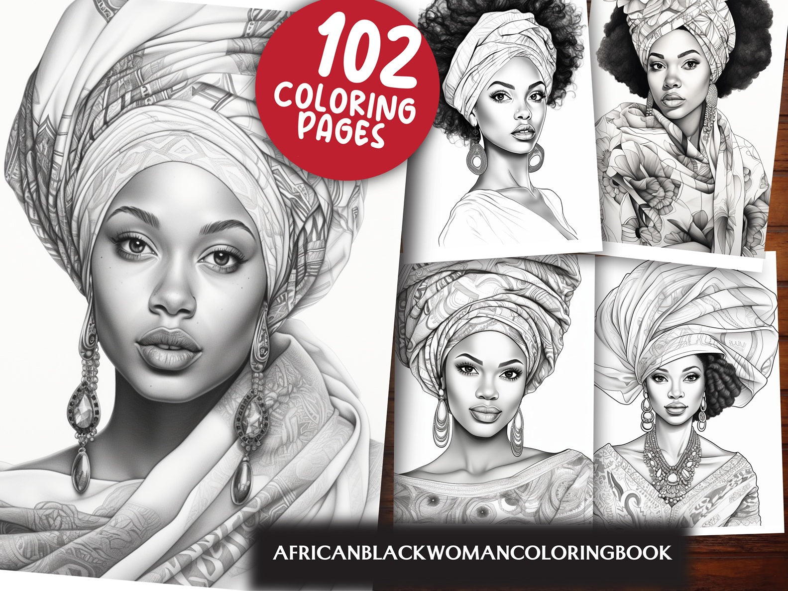 African Black Woman Coloring Book