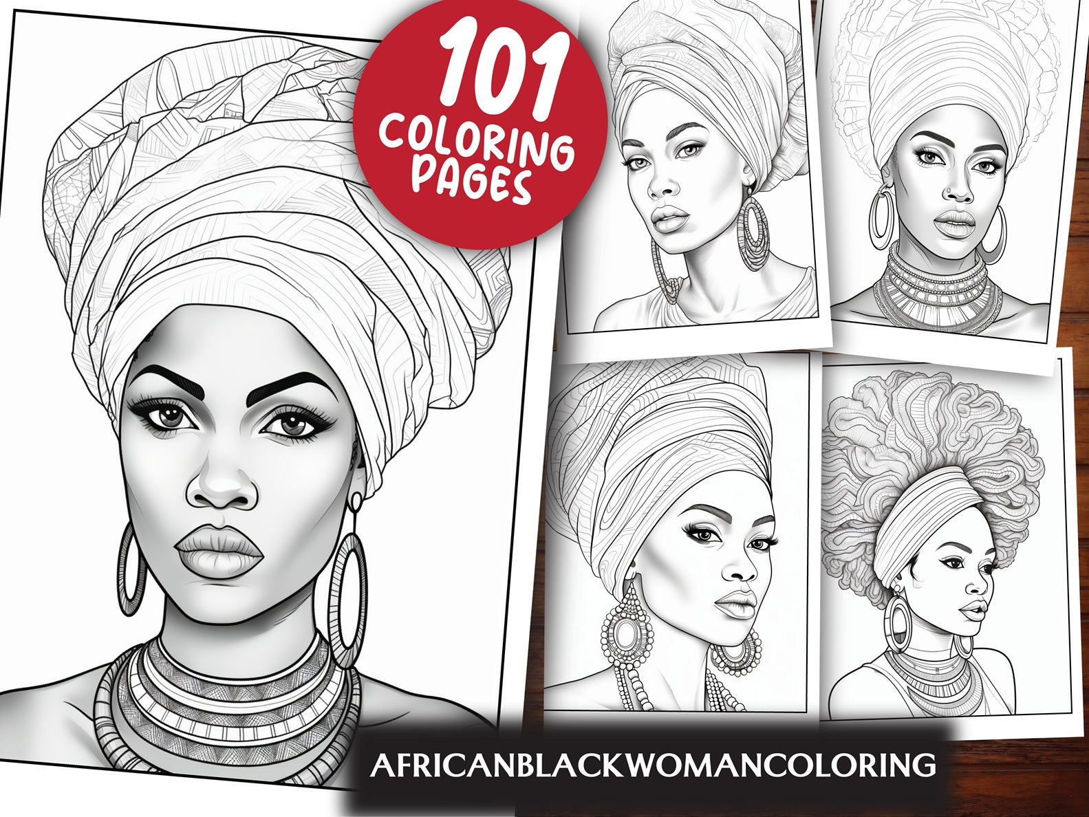 African Black Woman Coloring Collection