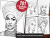 African Black Woman Coloring Collection