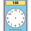 Colorful Write and Wipe Clock Worksheets