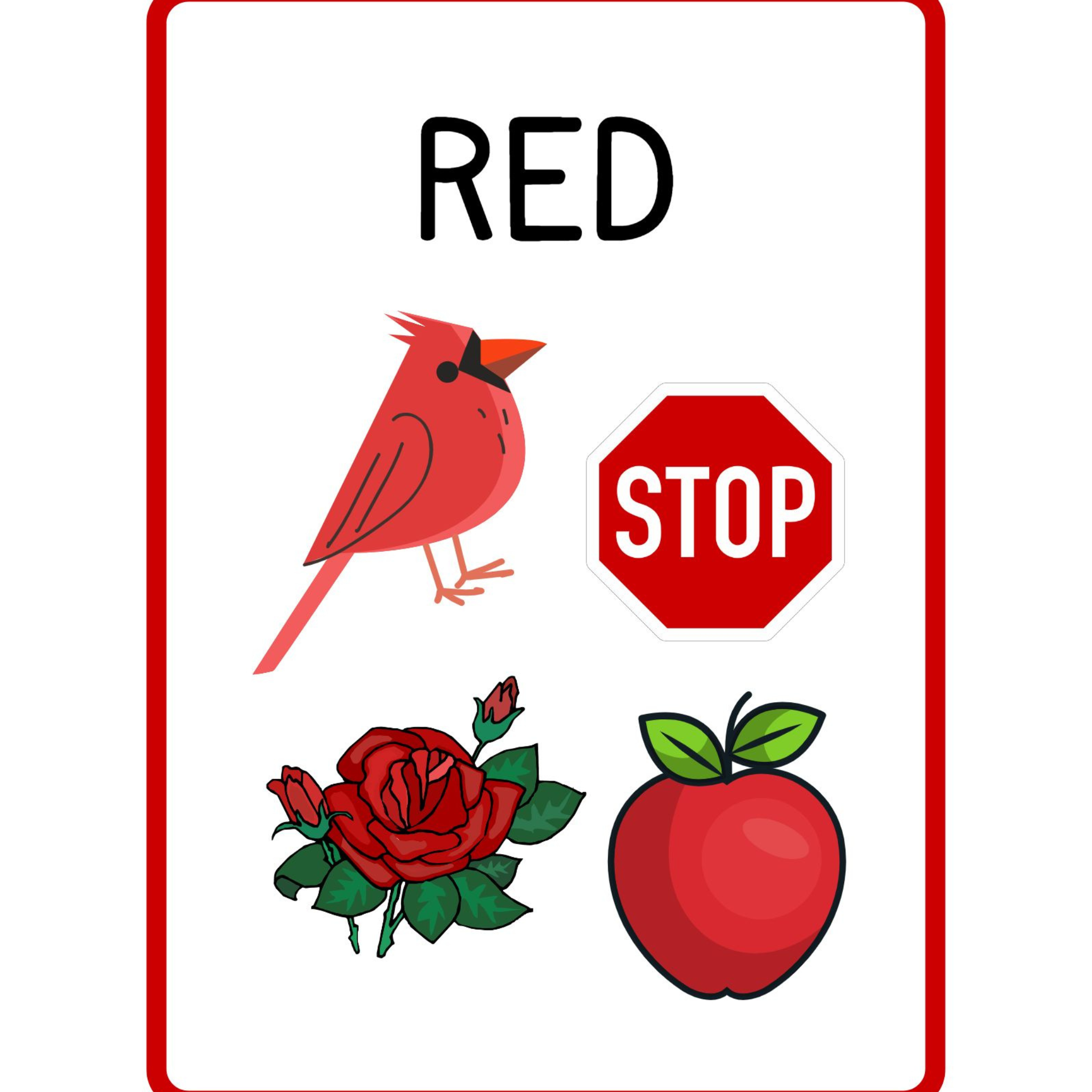Colors Flashcards with Objects for Kids