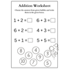 Addition Choose the Answer Worksheets