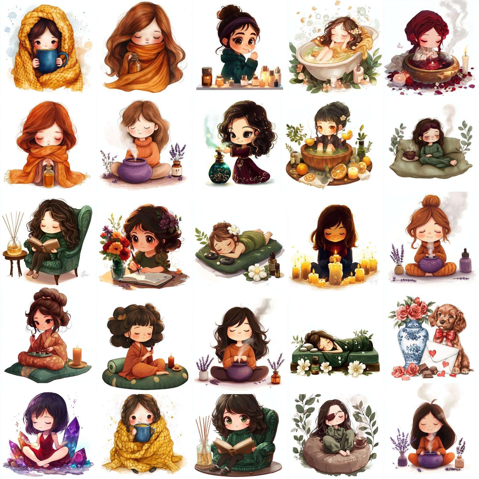 Cozy Selfcare Clipart - CraftNest - Digital Crafting and Art