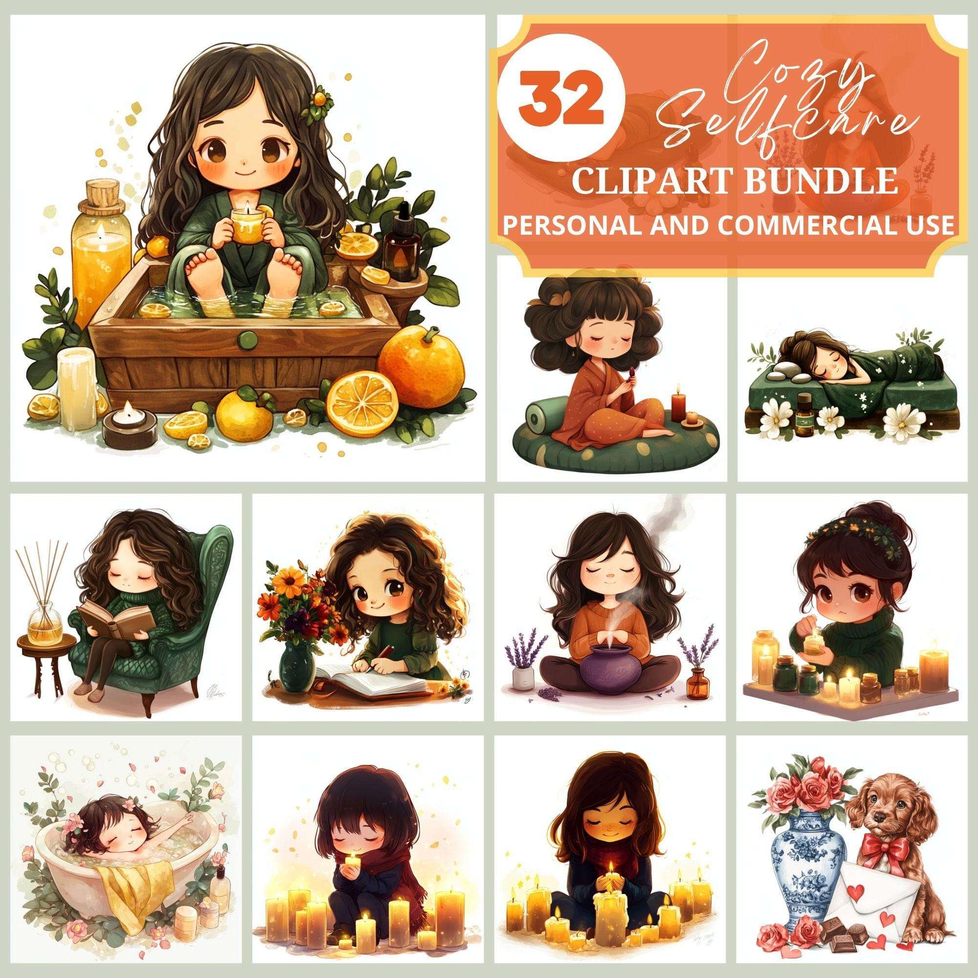 Cozy Selfcare Clipart - CraftNest - Digital Crafting and Art