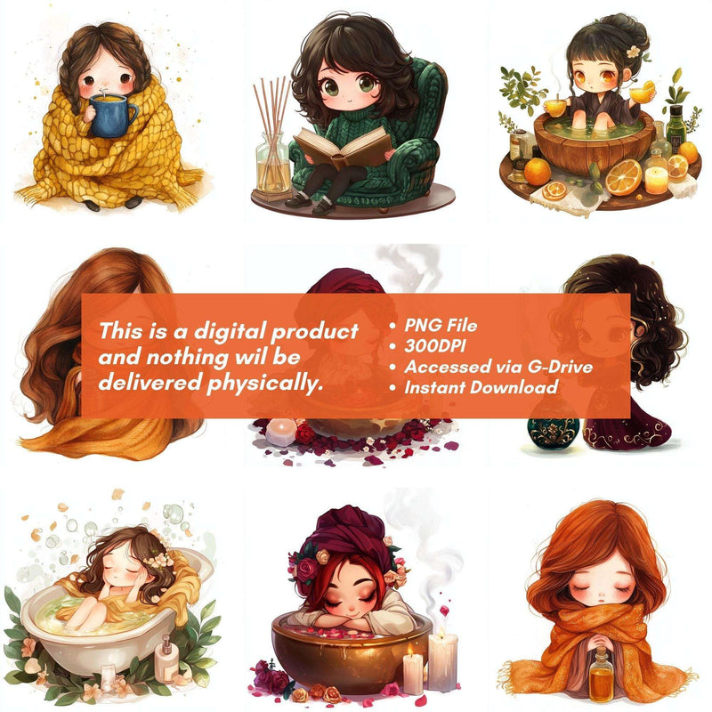 Cozy Selfcare Clipart - CraftNest - Digital Crafting and Art