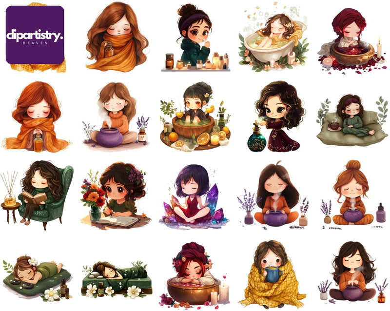 Cozy Selfcare Clipart - CraftNest - Digital Crafting and Art