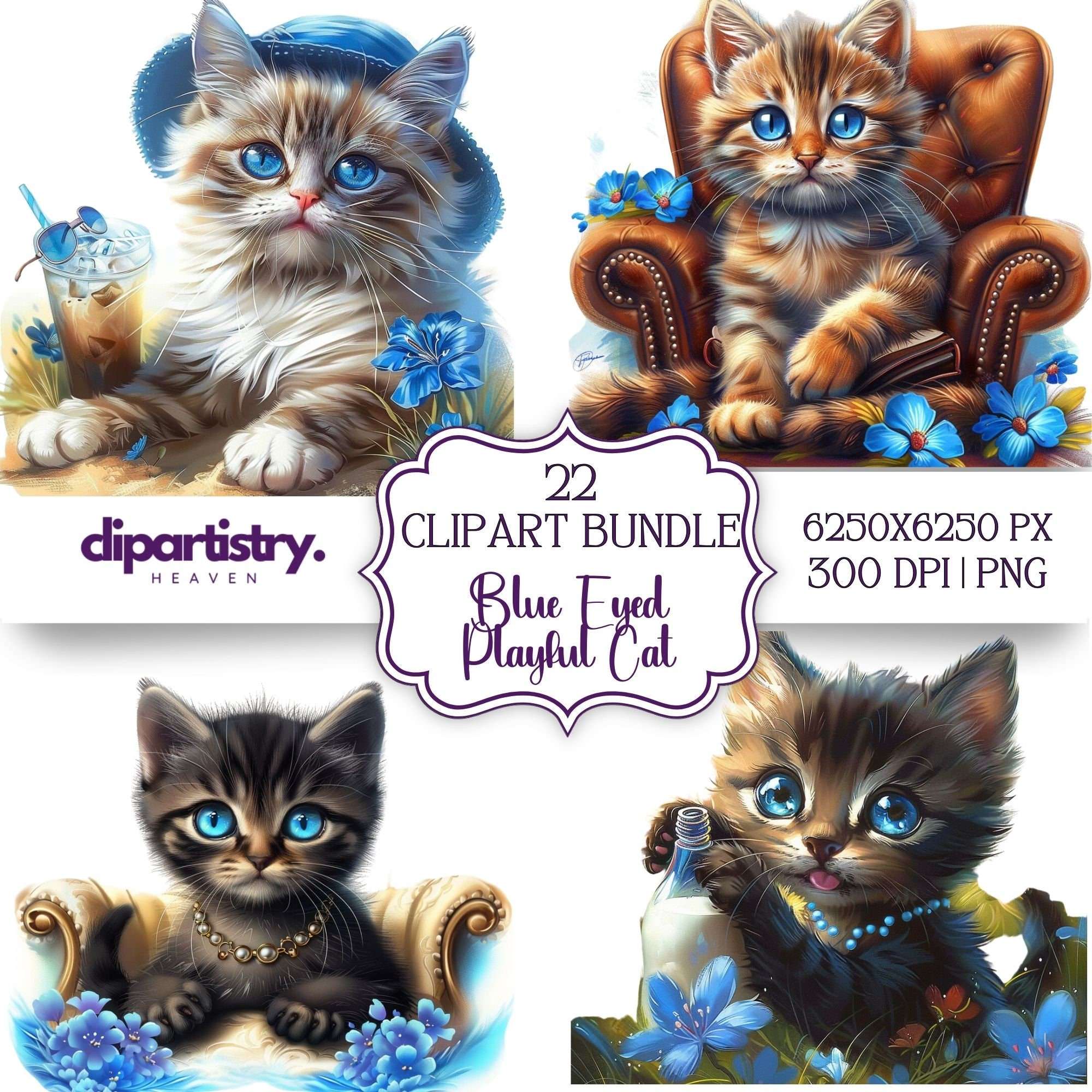 Blue Eyed Cat Clipart - CraftNest - Digital Crafting and Art