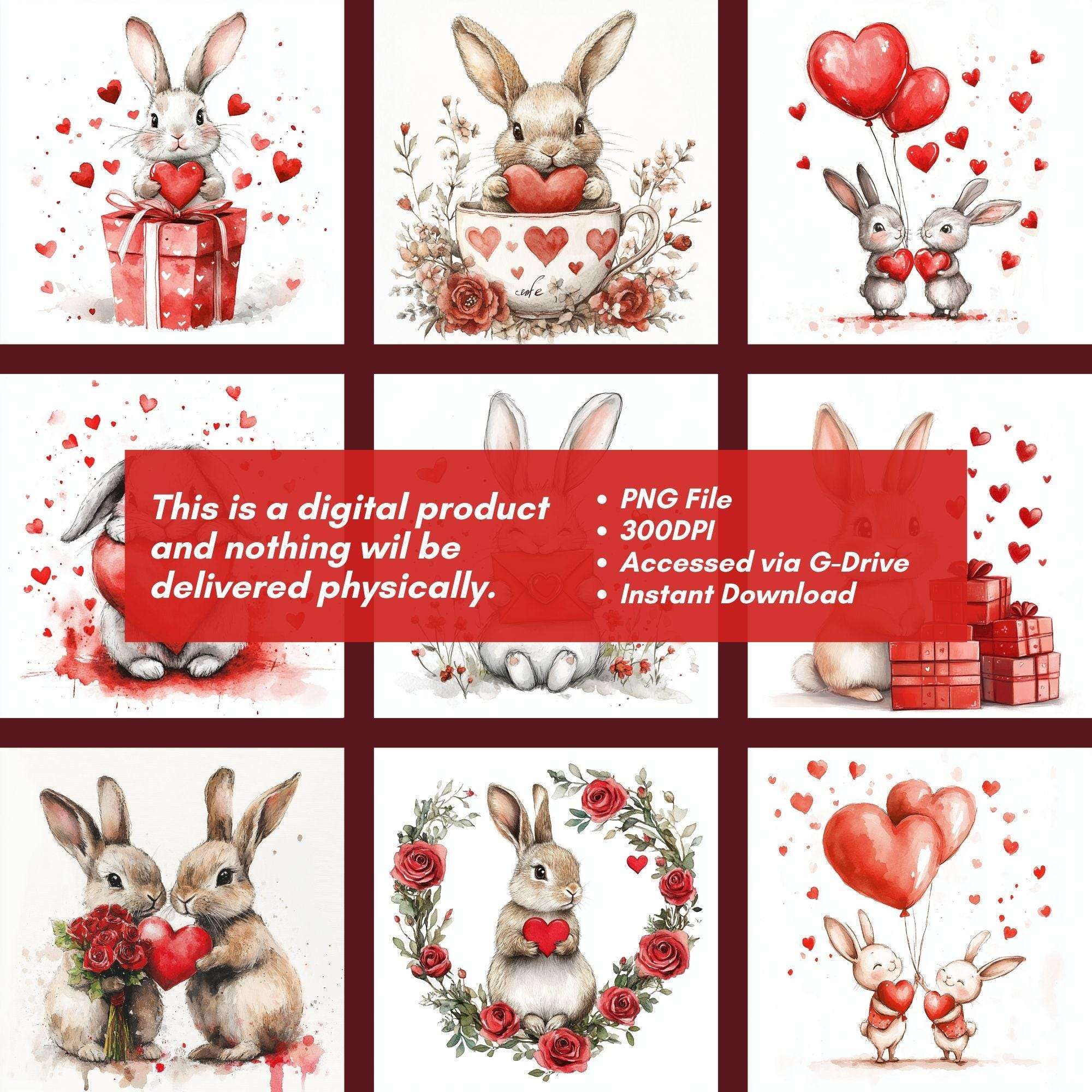 Cute Love Bunny Clipart - CraftNest - Digital Crafting and Art