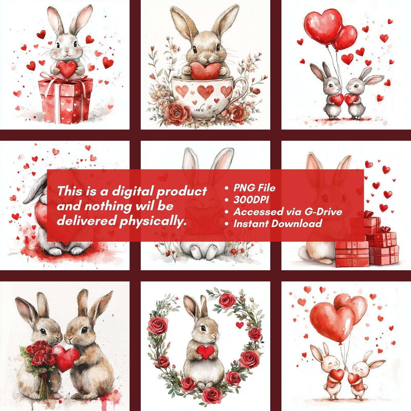 Cute Love Bunny Clipart - CraftNest - Digital Crafting and Art