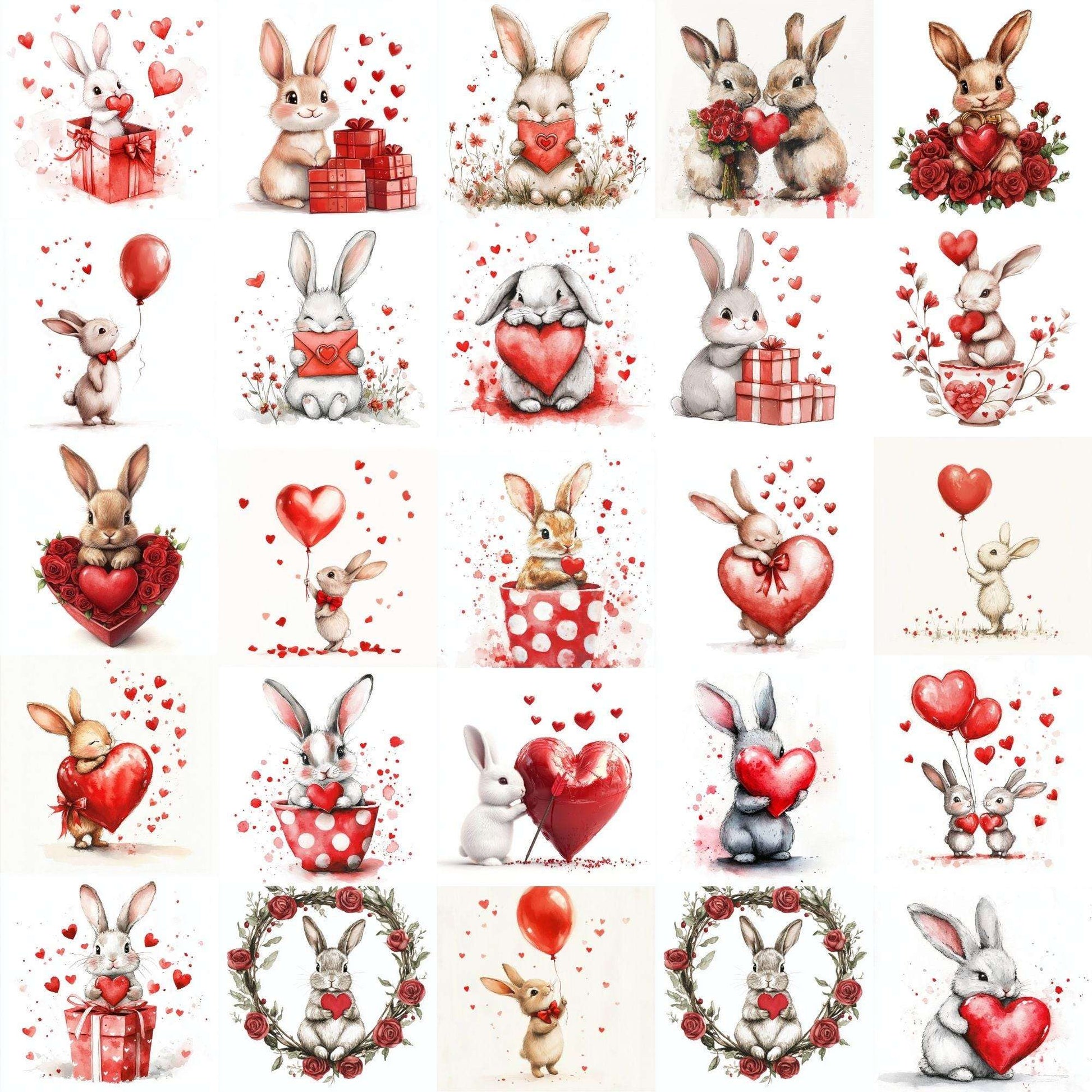 Cute Love Bunny Clipart - CraftNest - Digital Crafting and Art