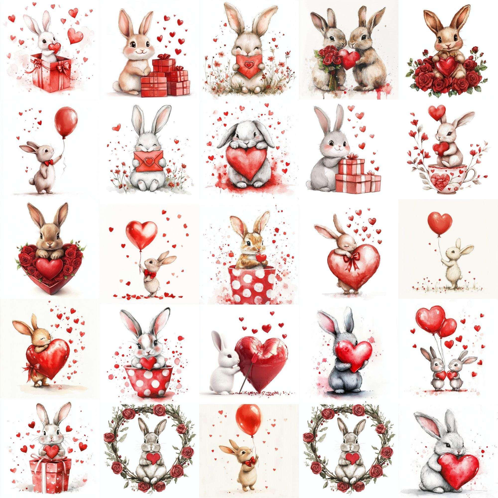 Cute Love Bunny Clipart - CraftNest - Digital Crafting and Art