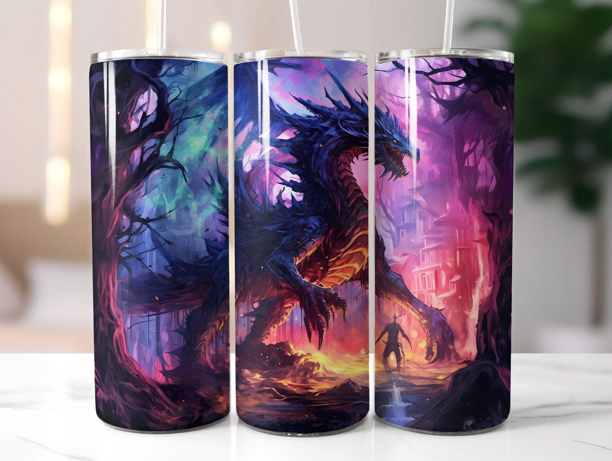Dark Fanatasy Dragons Tumbler Wrap - CraftNest