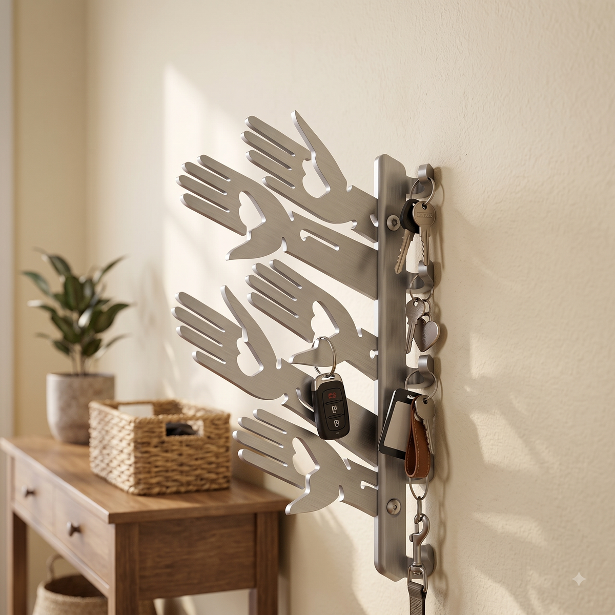 Helping Hands Wall Key Holder Print STL File