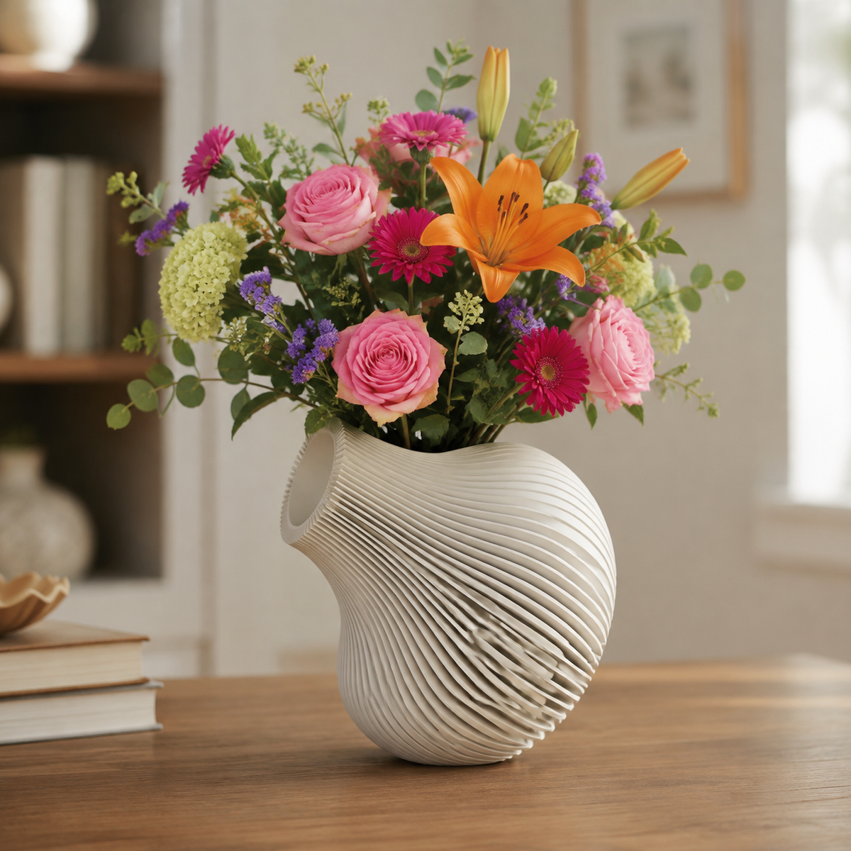 Line Pattern Decorative Vase Print STL File