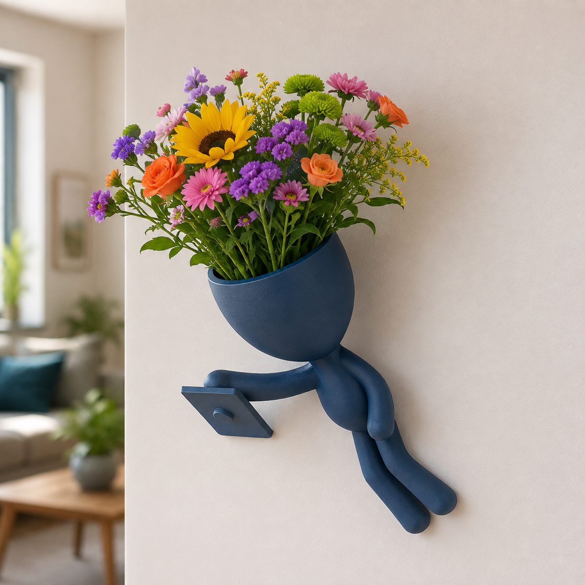 Climbing Character Wall Planter Print STL File