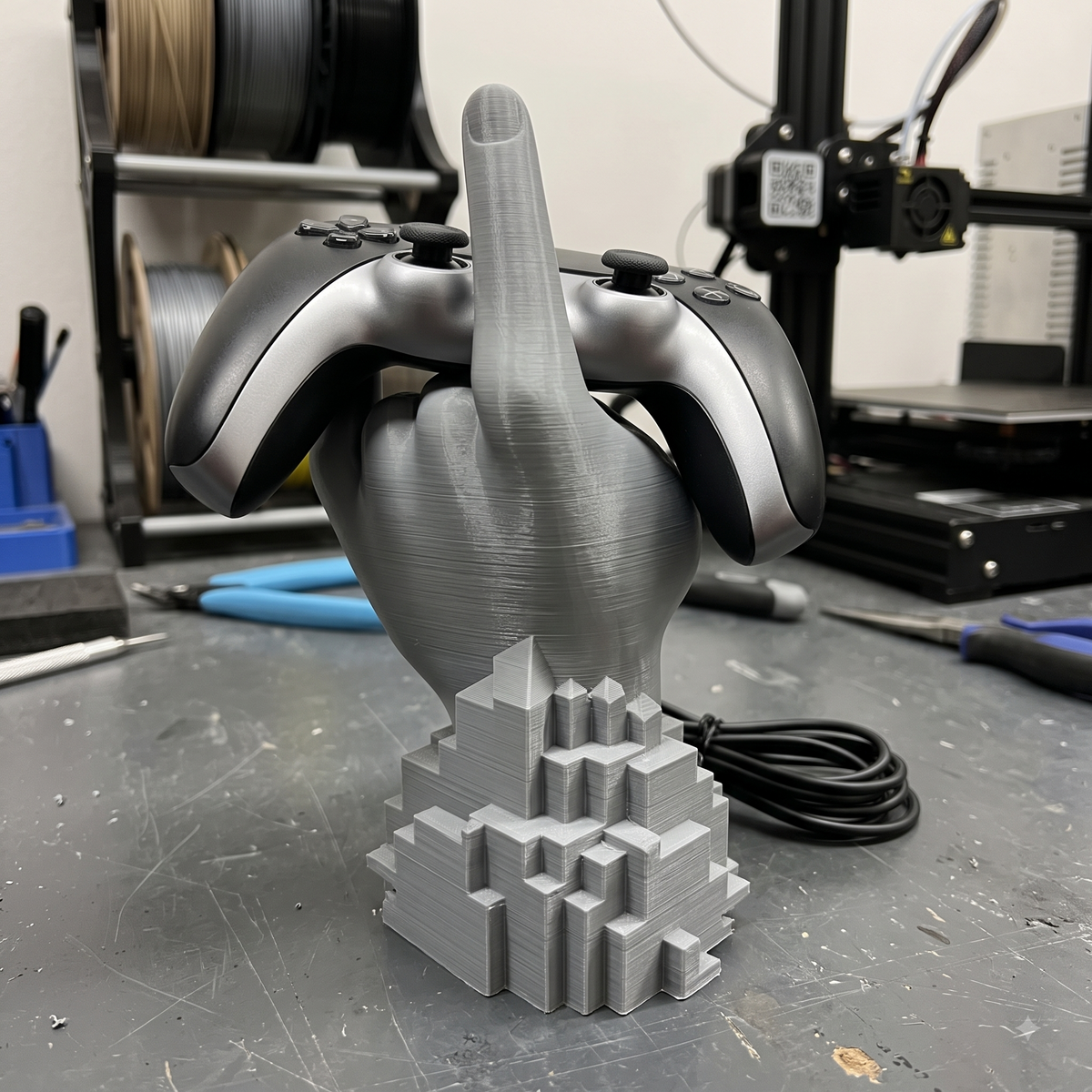Hand Shaped Game Controller Holder Print STL File