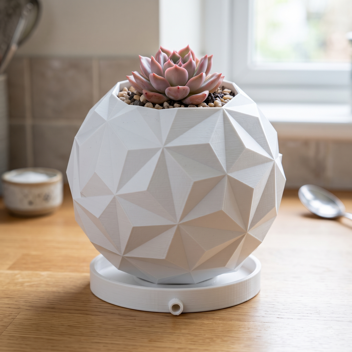Geodesic Planter with Drainage Print STL File