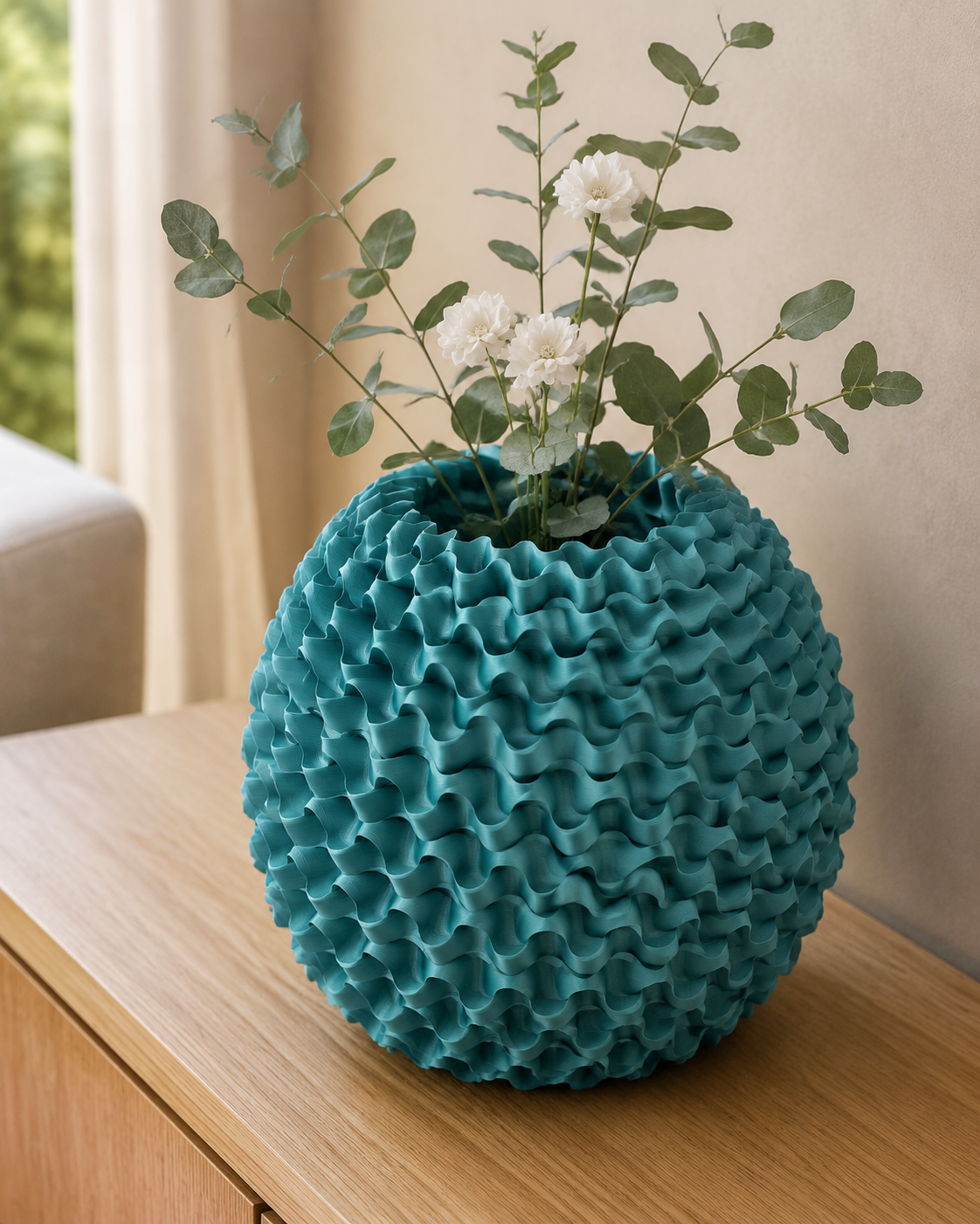 Wave Pattern Decorative Vase Print STL File