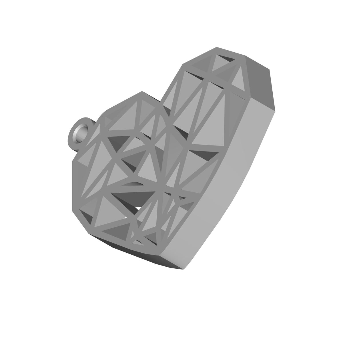 Geometric Heart Keychain Print STL File