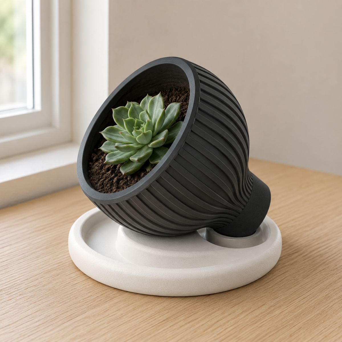 Yin Yang Planter Drip Tray Set Print STL File