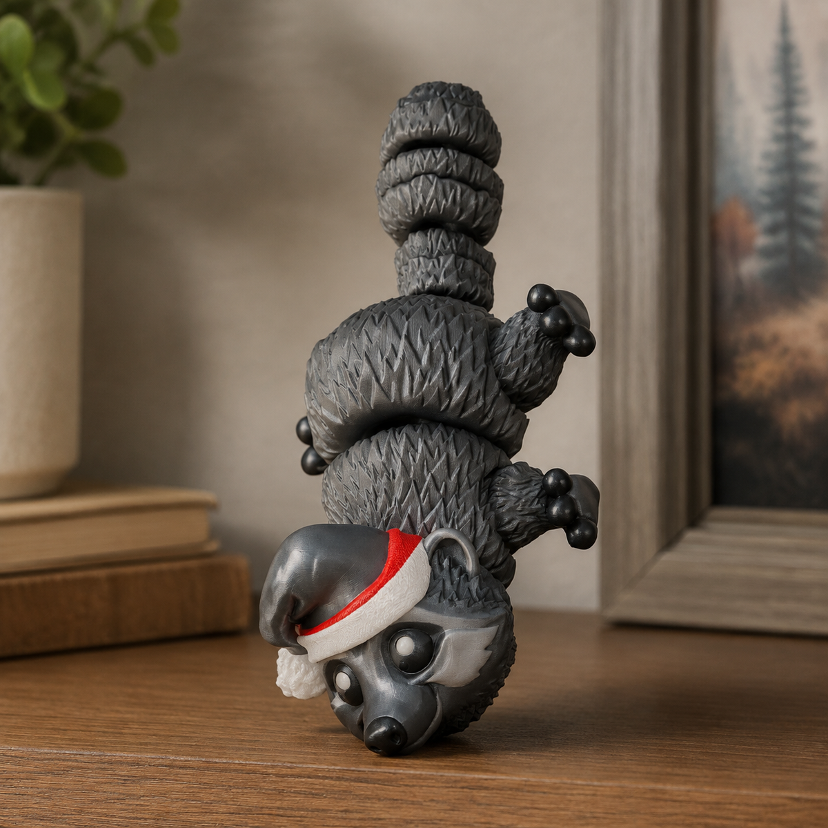 Mini Raccoon Santahat Print STL File