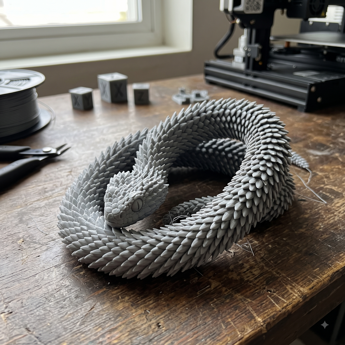Bush Viper Dragon Snake Figurine Print STL File