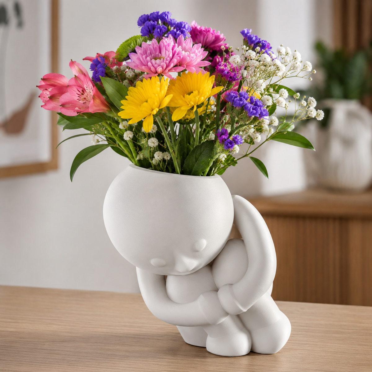 Sitting Character Planter Print STL File