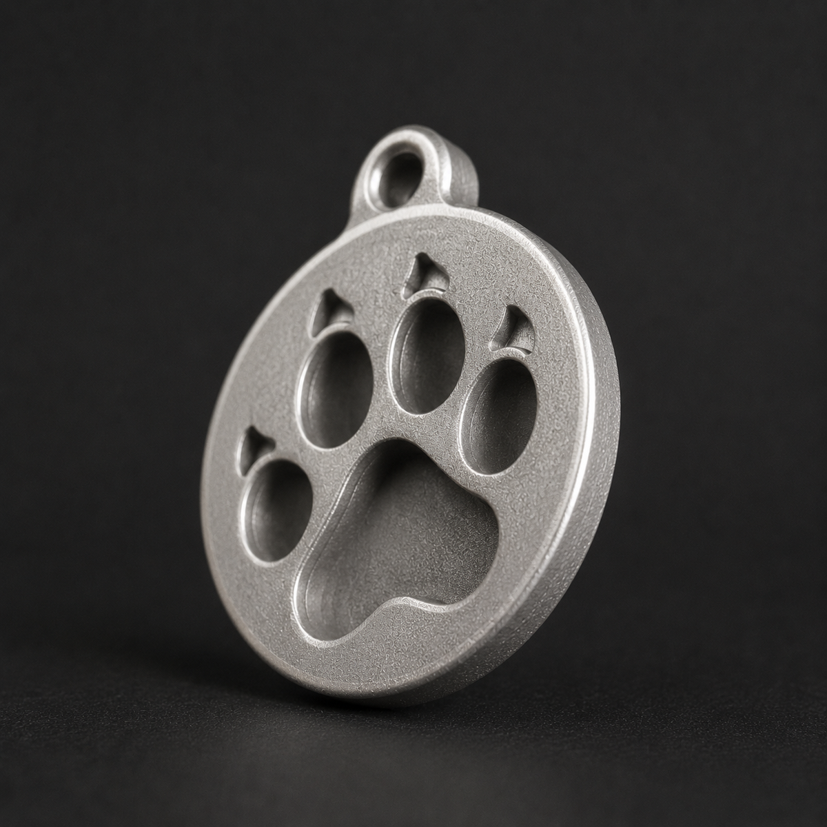 Round Paw Print Pendant Print STL File