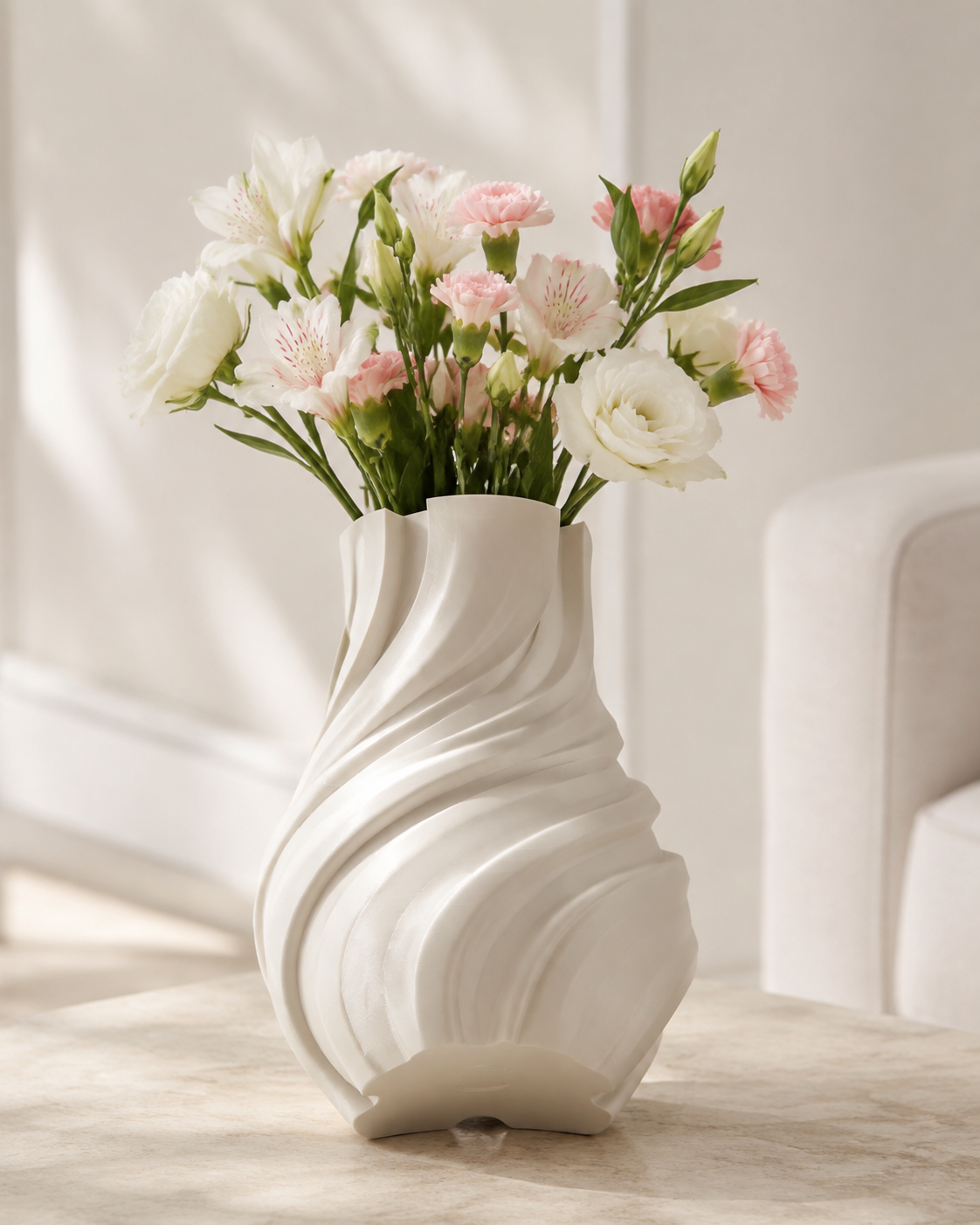 Ribbed Flower Vase Print STL File