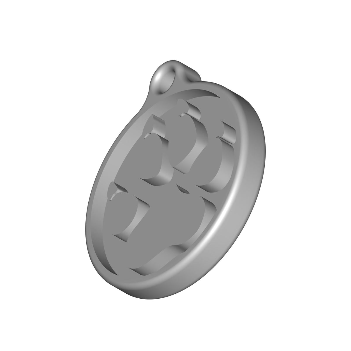 Round Paw Print Pendant Print STL File