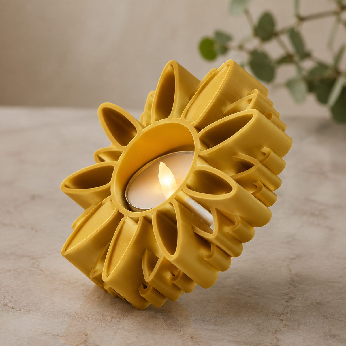 Sunflower Tealight Candle Holder Print STL File