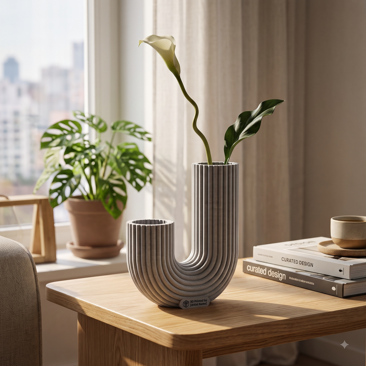 Circular Sweep Flower Vase Print STL File