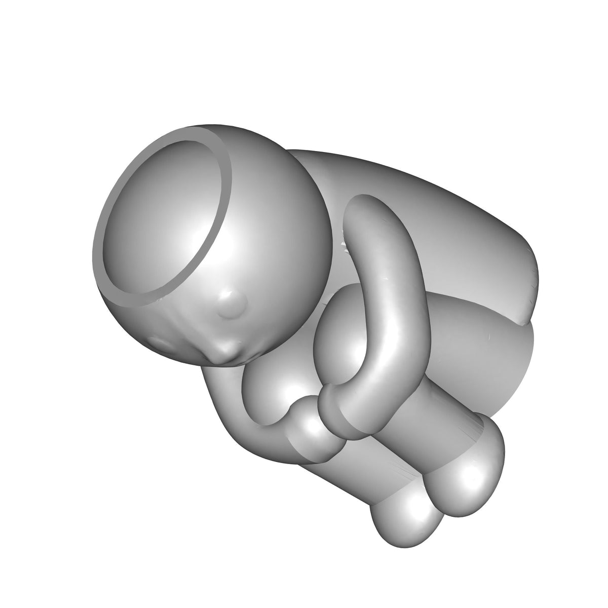 Sitting Character Planter Print STL File