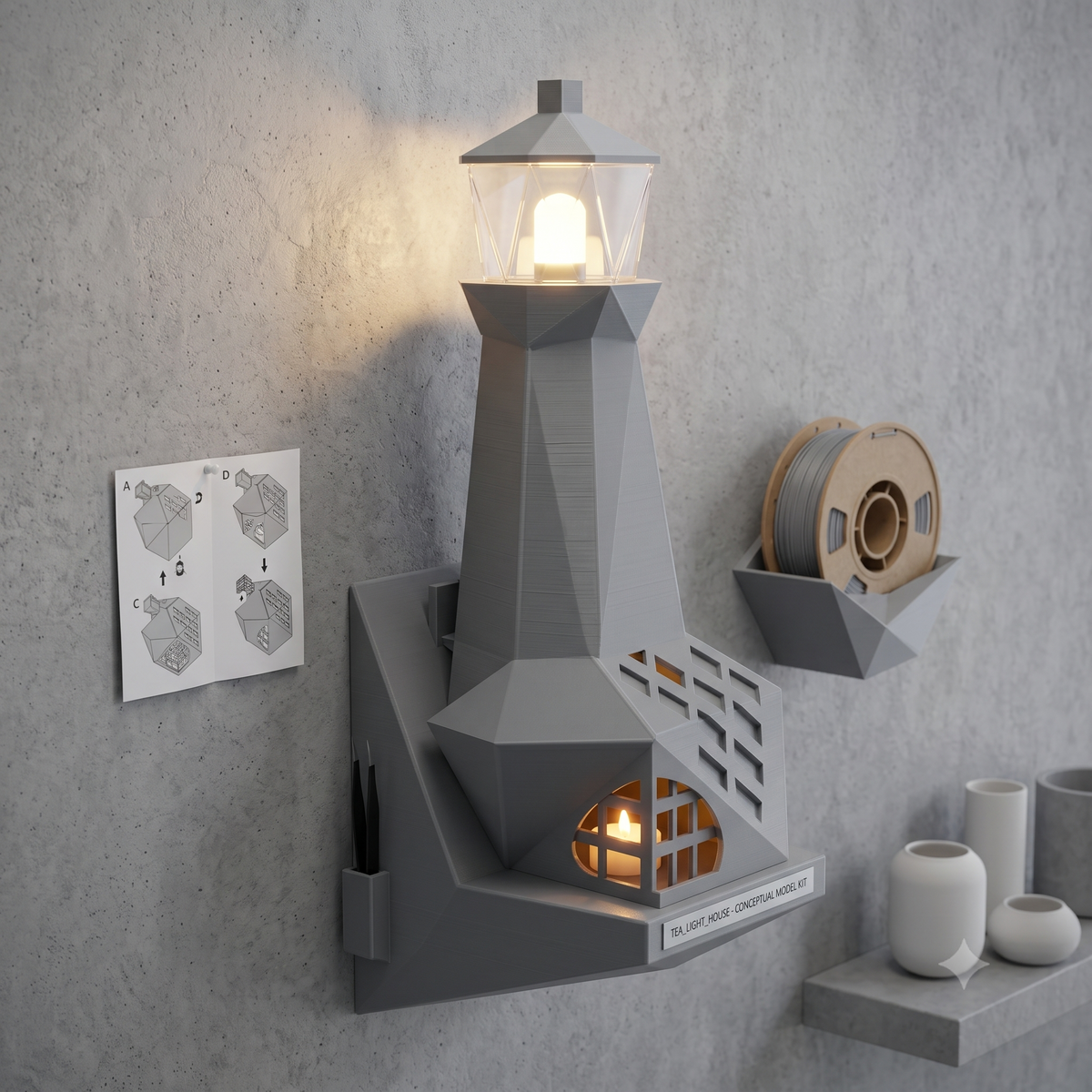 House Shaped Tealight Holder Print STL File