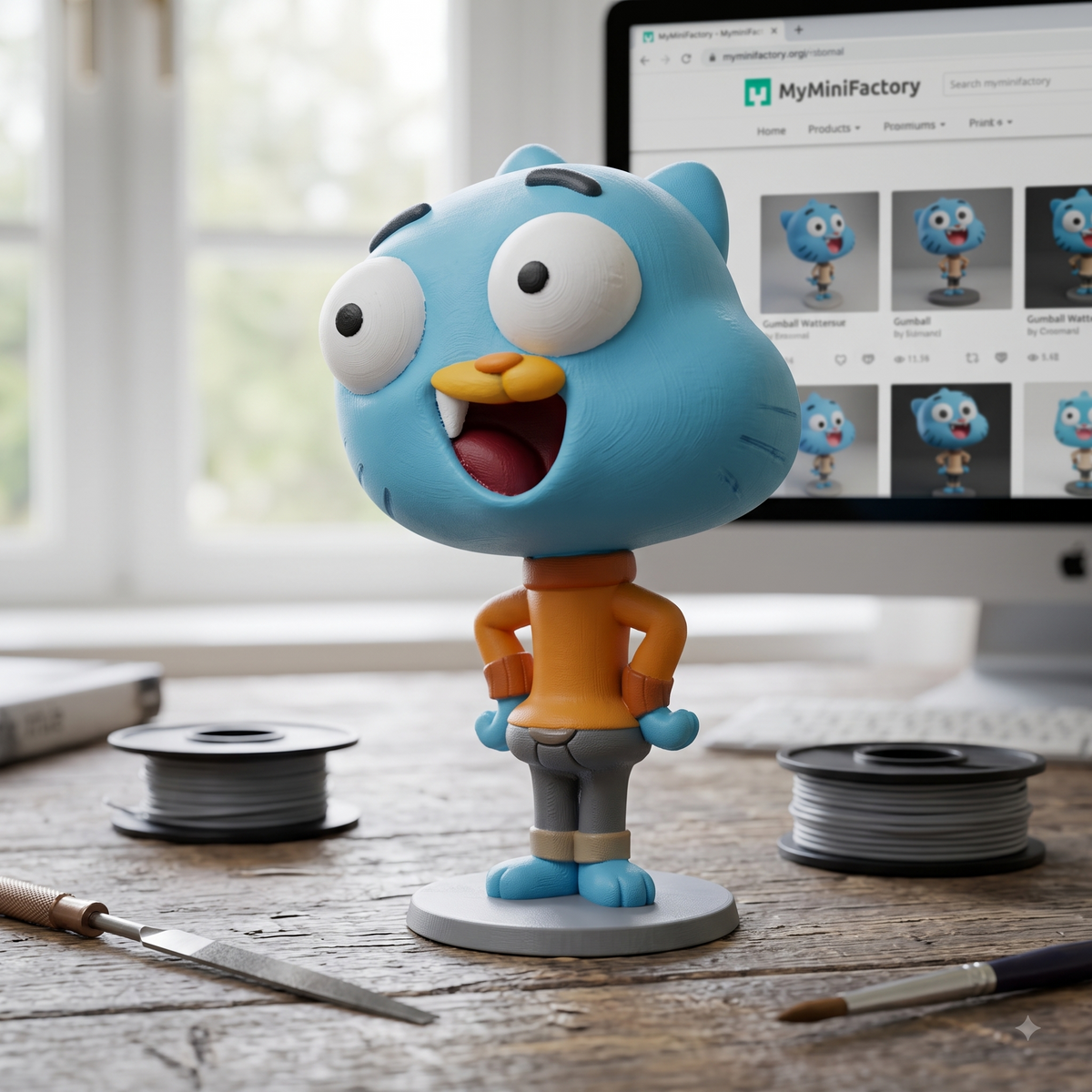 Gumball Character Figurine Print STL File