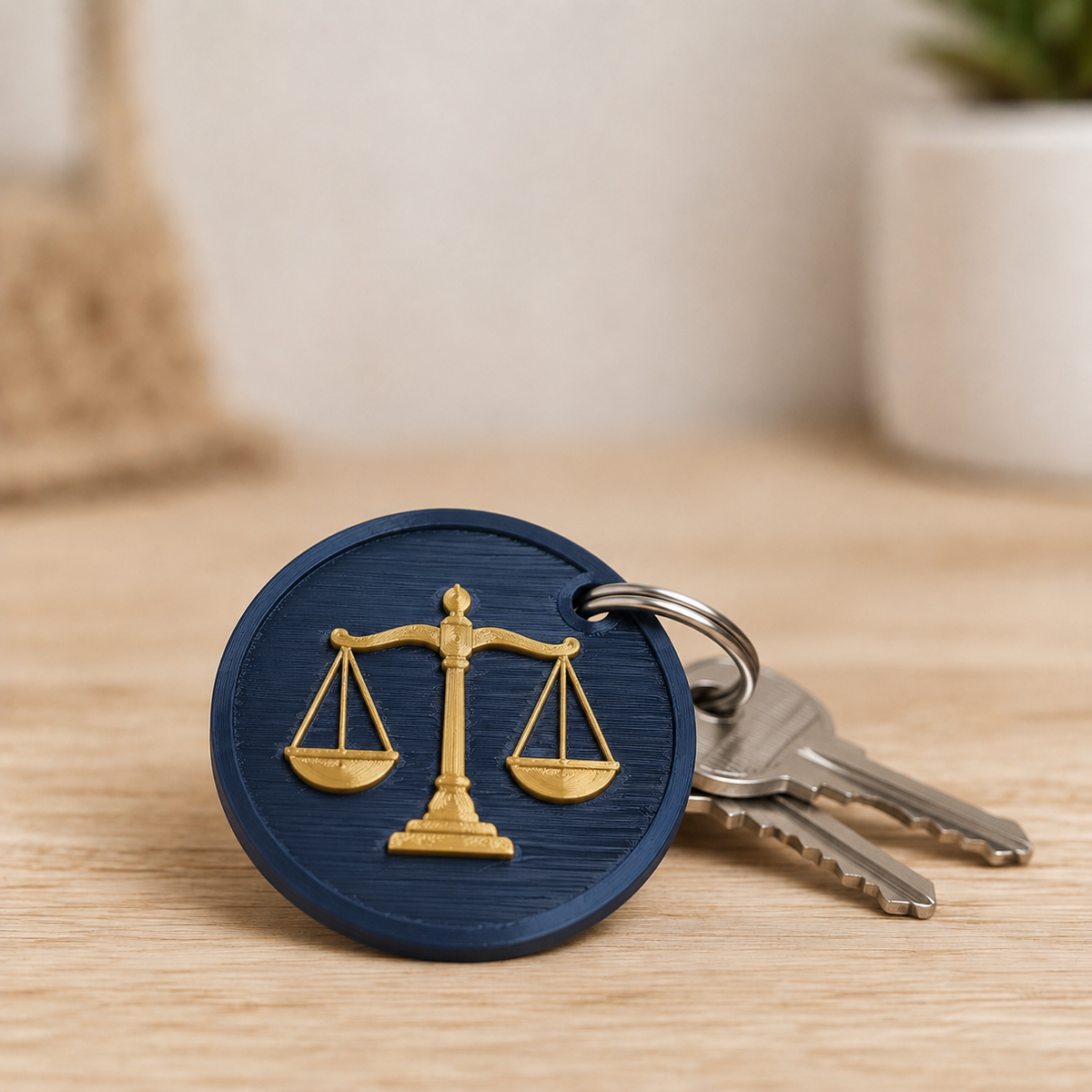 3D Printed Justice Keychain Print STL File