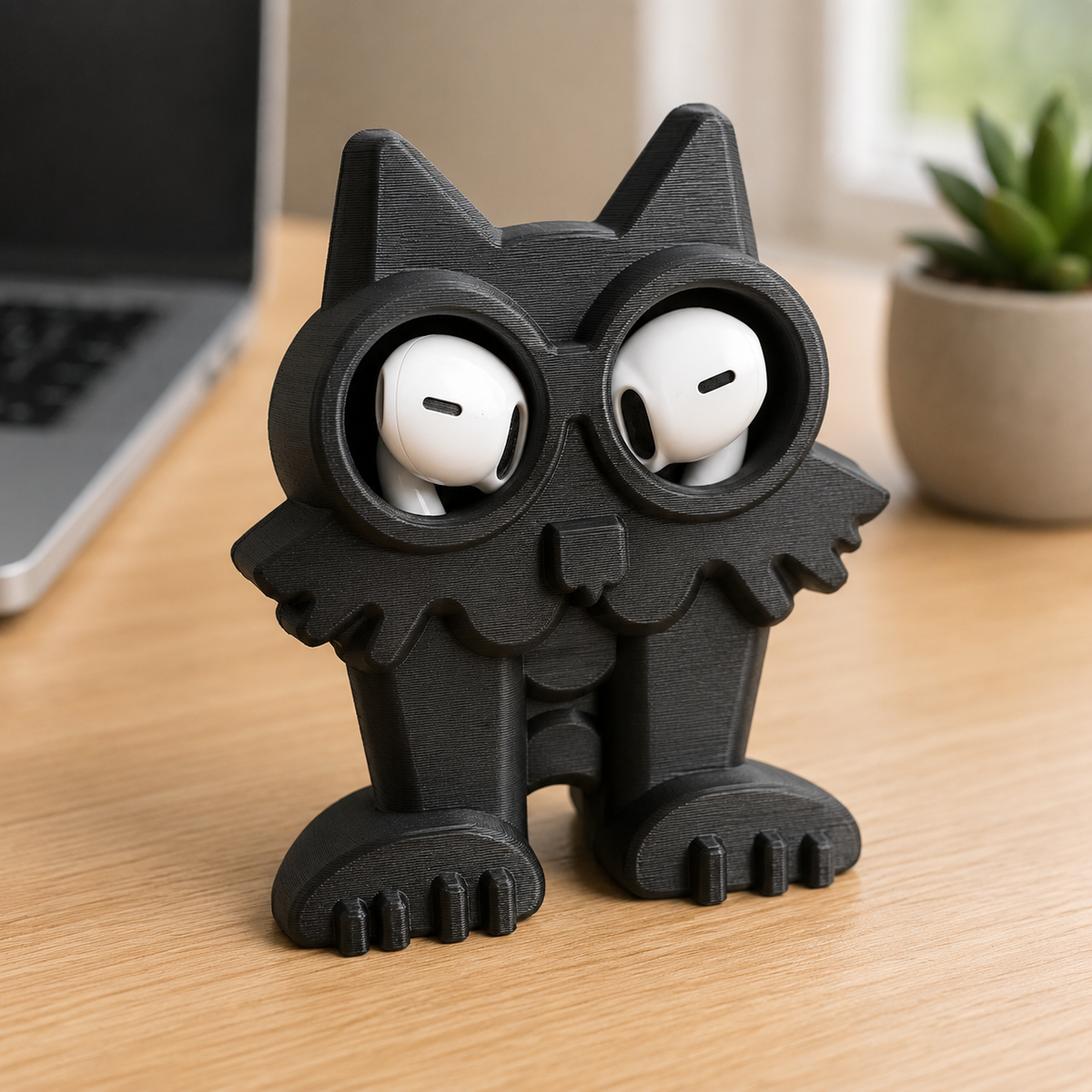 Fat Cat Earbud Holder Print STL File