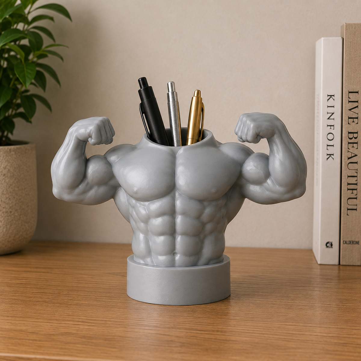 Bodybuilder Pen Stand Print STL File