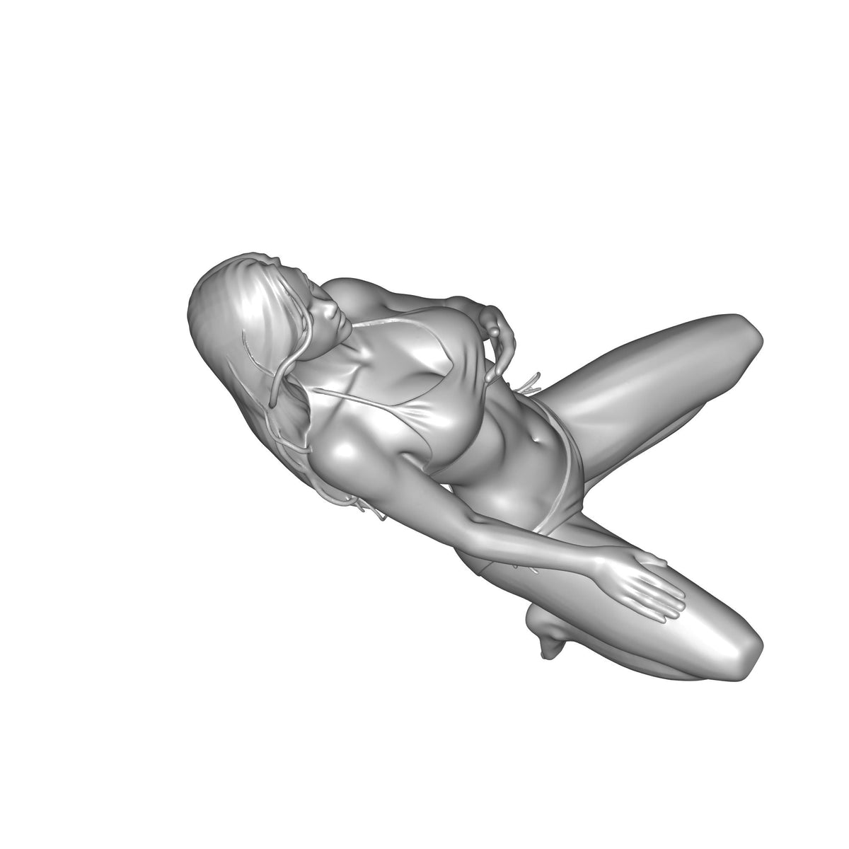 Kneeling Girl Sculpture Print STL File