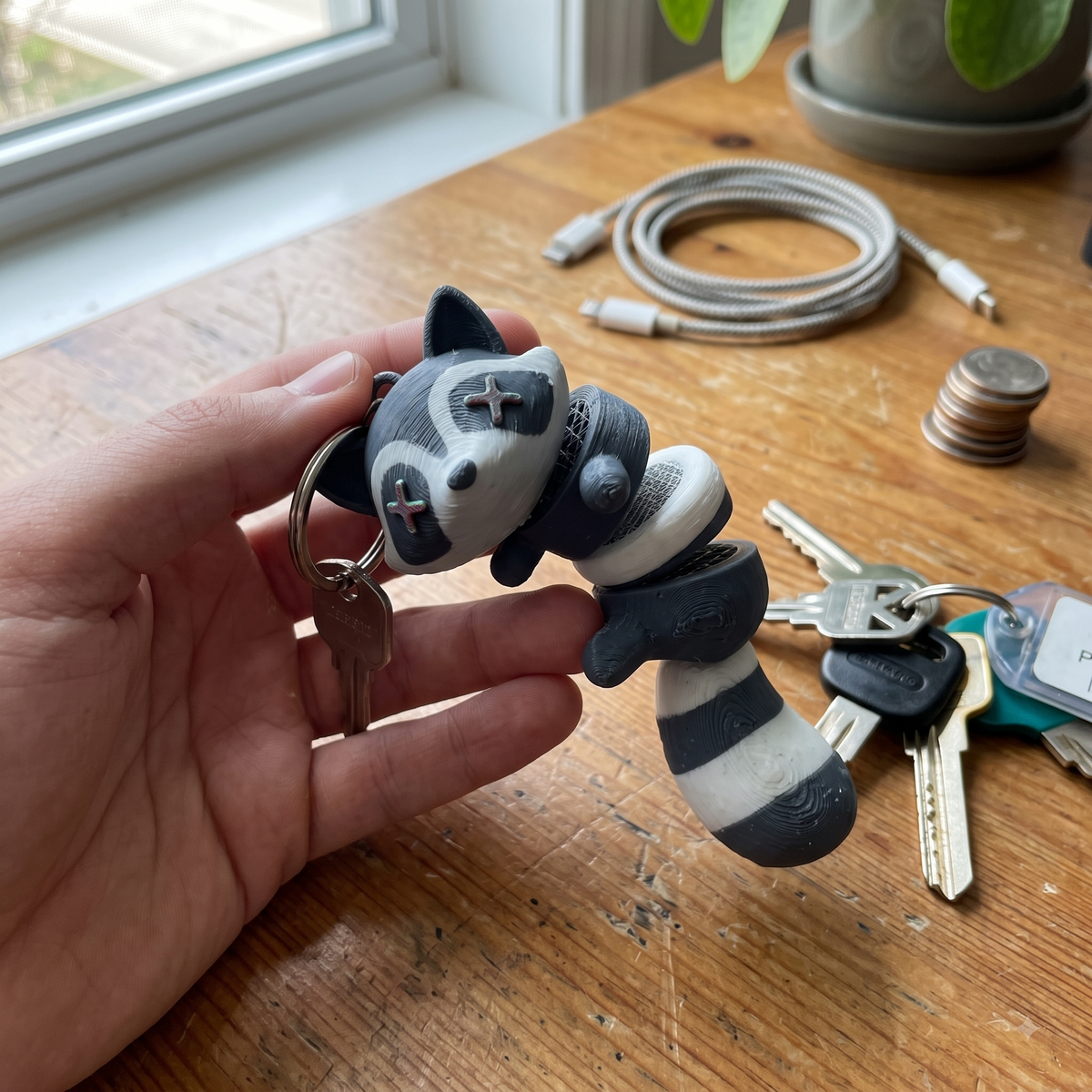 Raccoon Splat Keychain Print STL File
