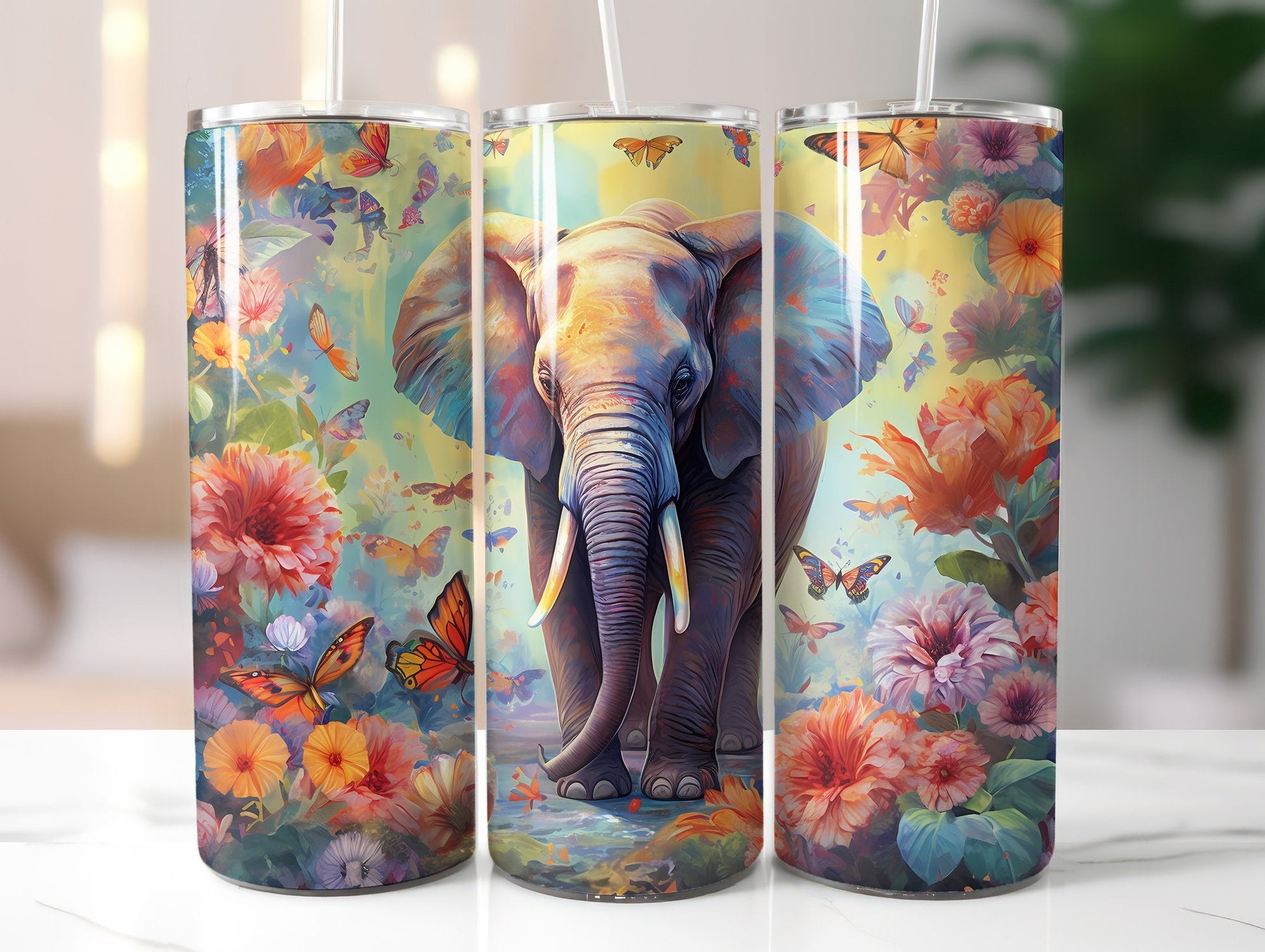 Elephants Tumbler Wrap - CraftNest