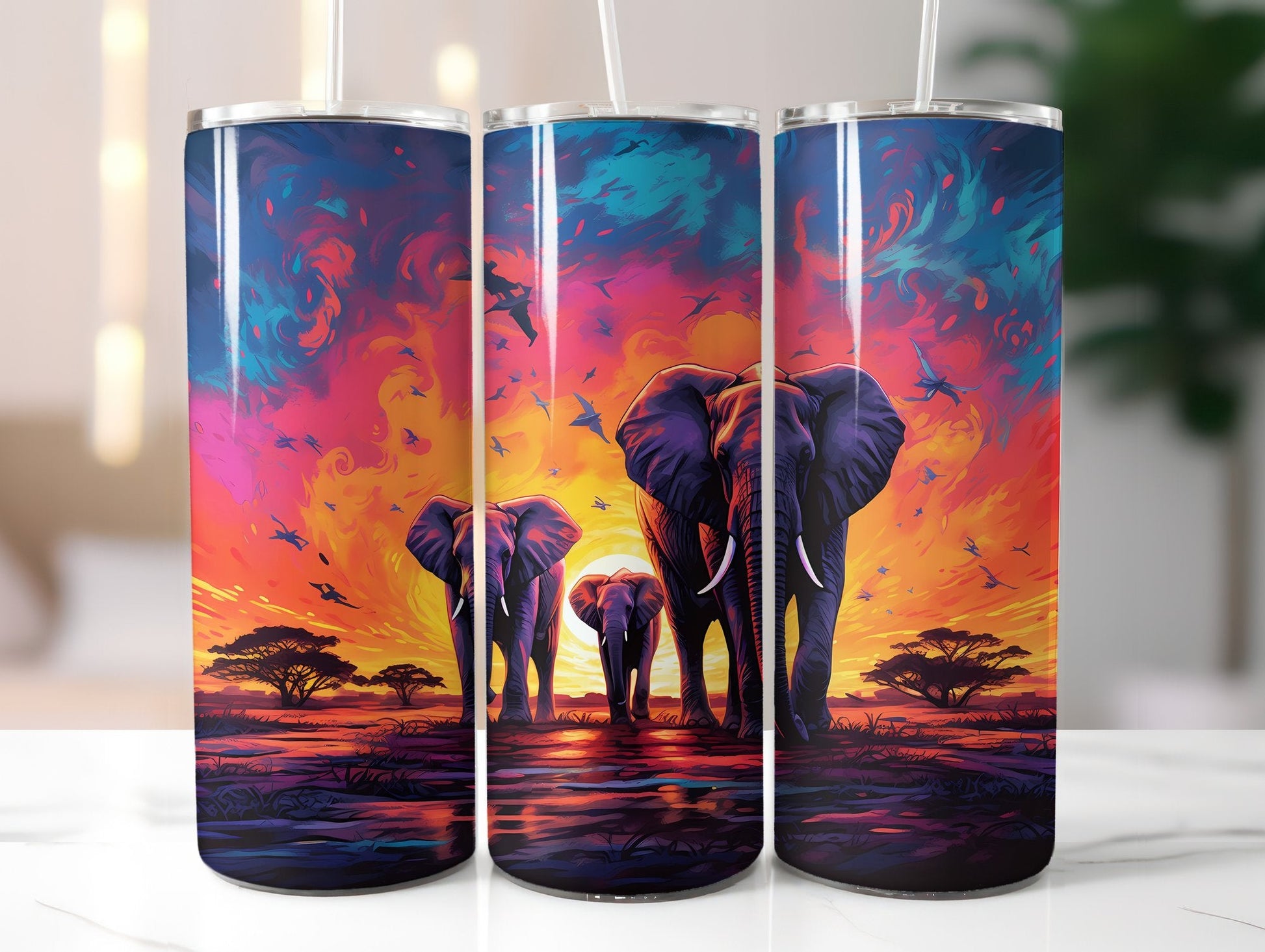 Elephants Tumbler Wrap - CraftNest
