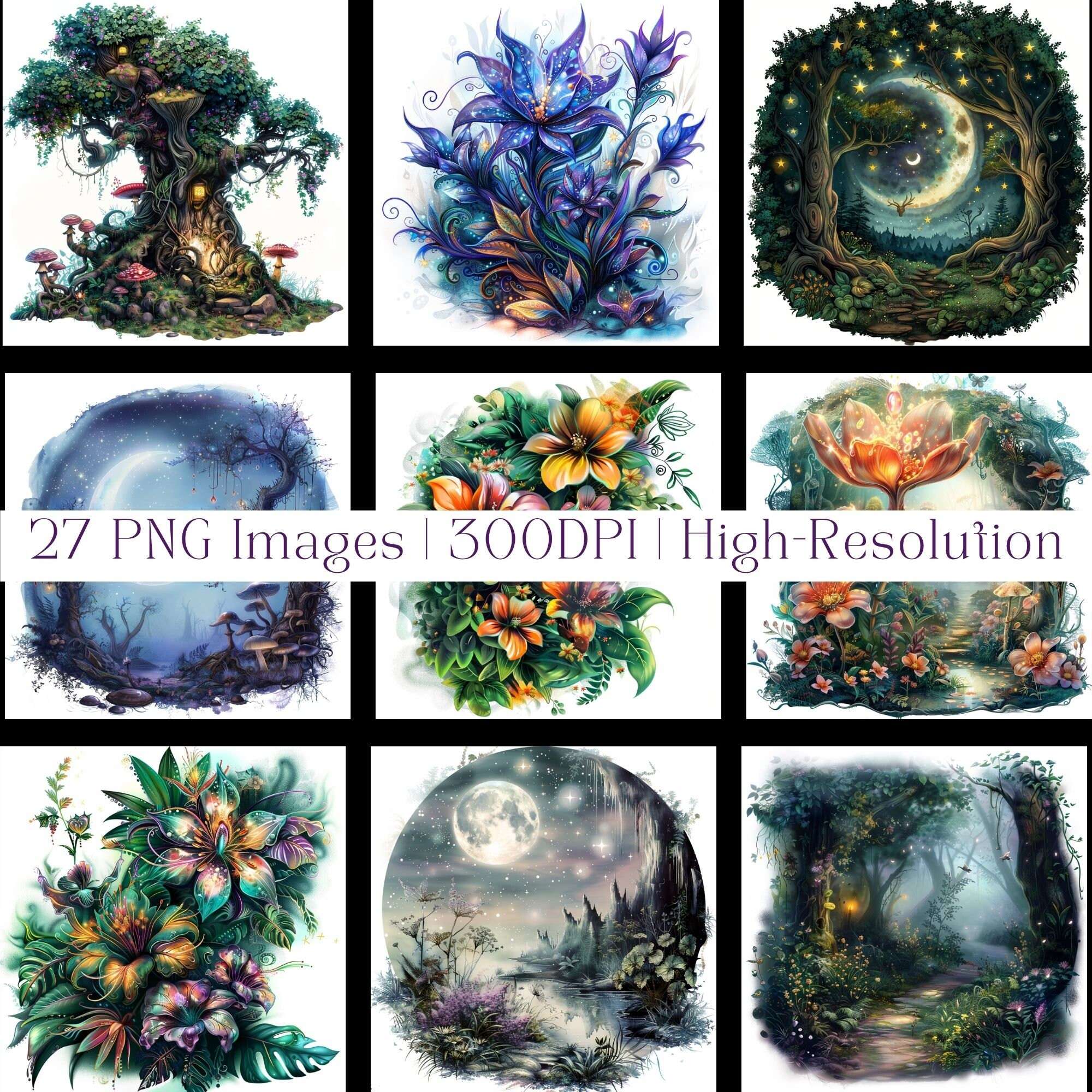 Enchanted Nature Fairytale Clipart - CraftNest - Digital Crafting and Art